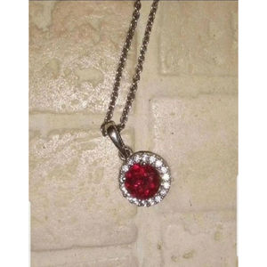 Karizia Italy 1772 925 Silver/Ruby/CZ necklace